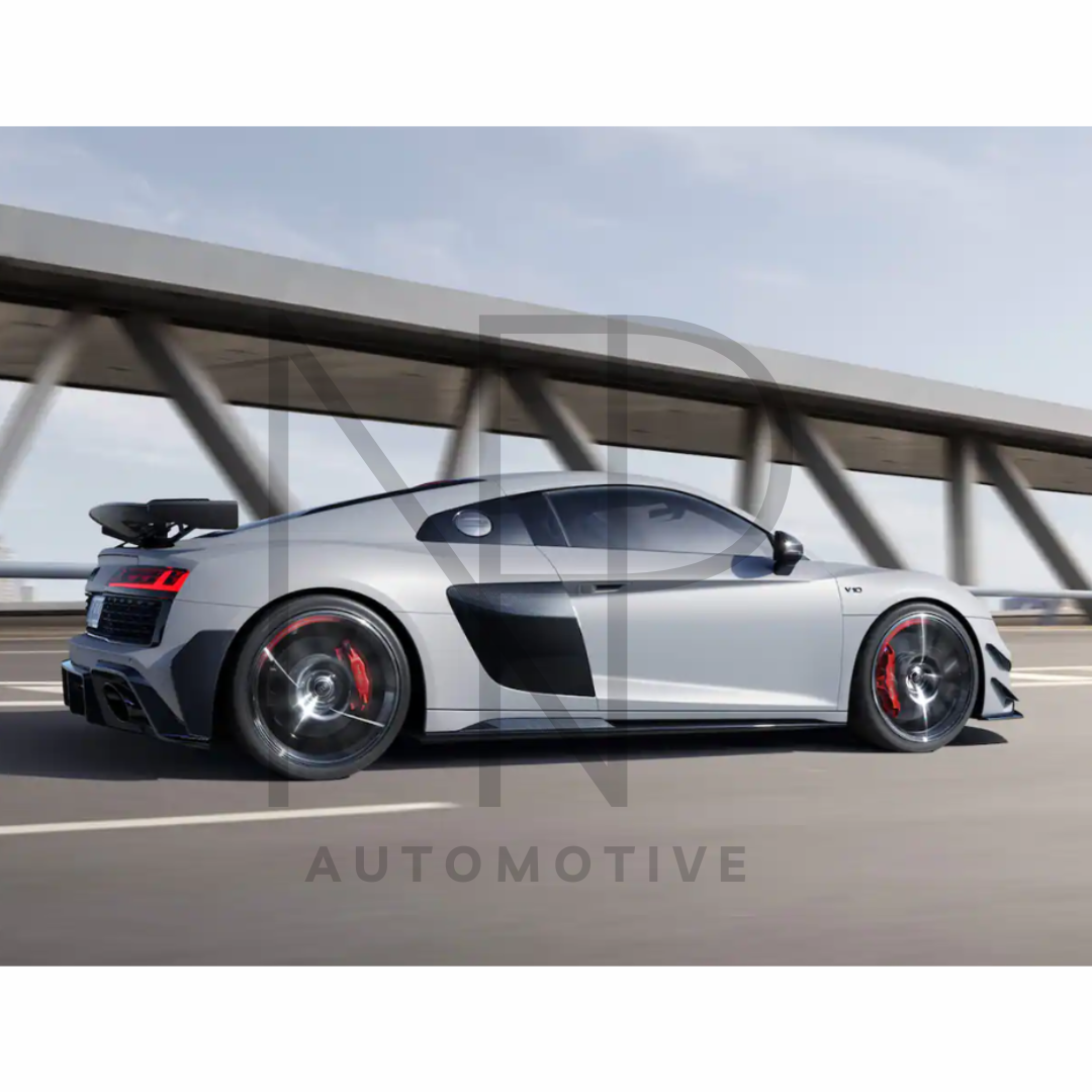 MINIGONNE LATERALI AUDI R8 RESTYLING 2019 FIBRA DI CARBONIO STILE GT