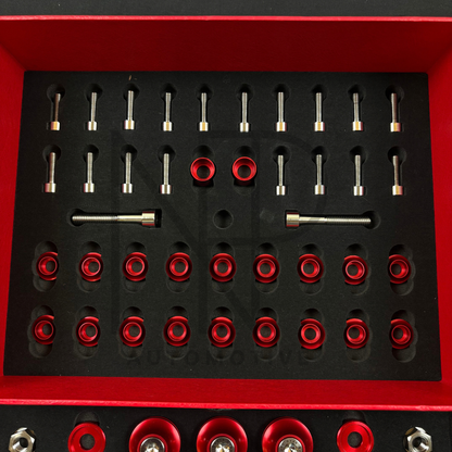 SET VITERIA VANO MOTORE TITANIO ANODIZZATO ROSSO BMW M2 M3 M4 G8X