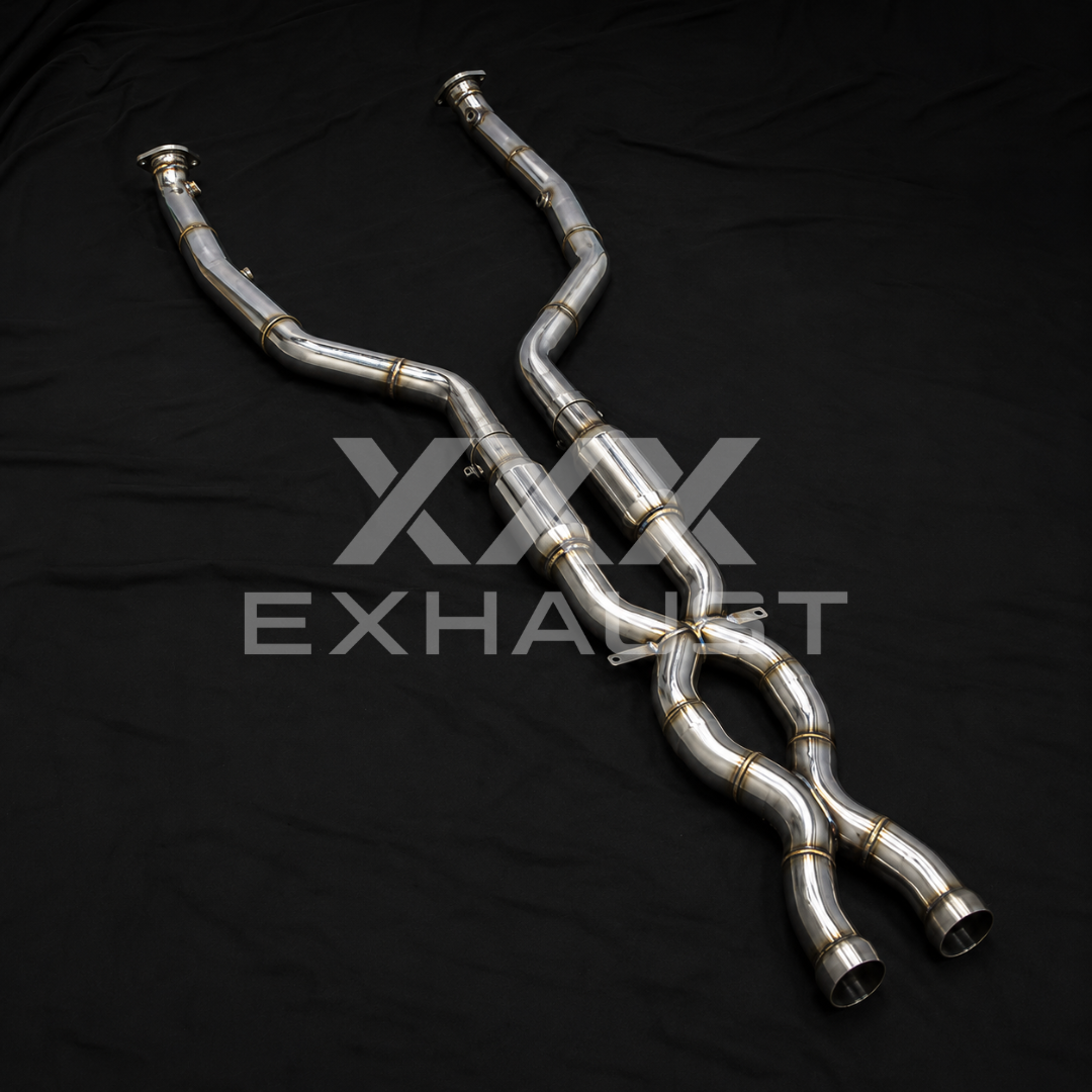 Centrale Doppio X-Pipe con Catalizzatori BMW M3 E92 S65 Acciaio Inox