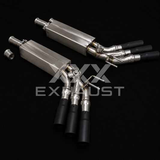 Terminale Valvolato Mercedes-AMG G63 W464 W465 Tripla Uscita con Fondelli in Carbonio
