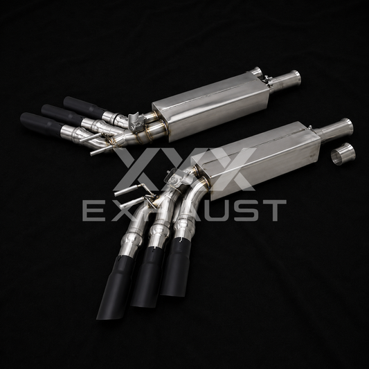 Terminale Valvolato Mercedes-AMG G63 W464 W465 Tripla Uscita con Fondelli in Carbonio
