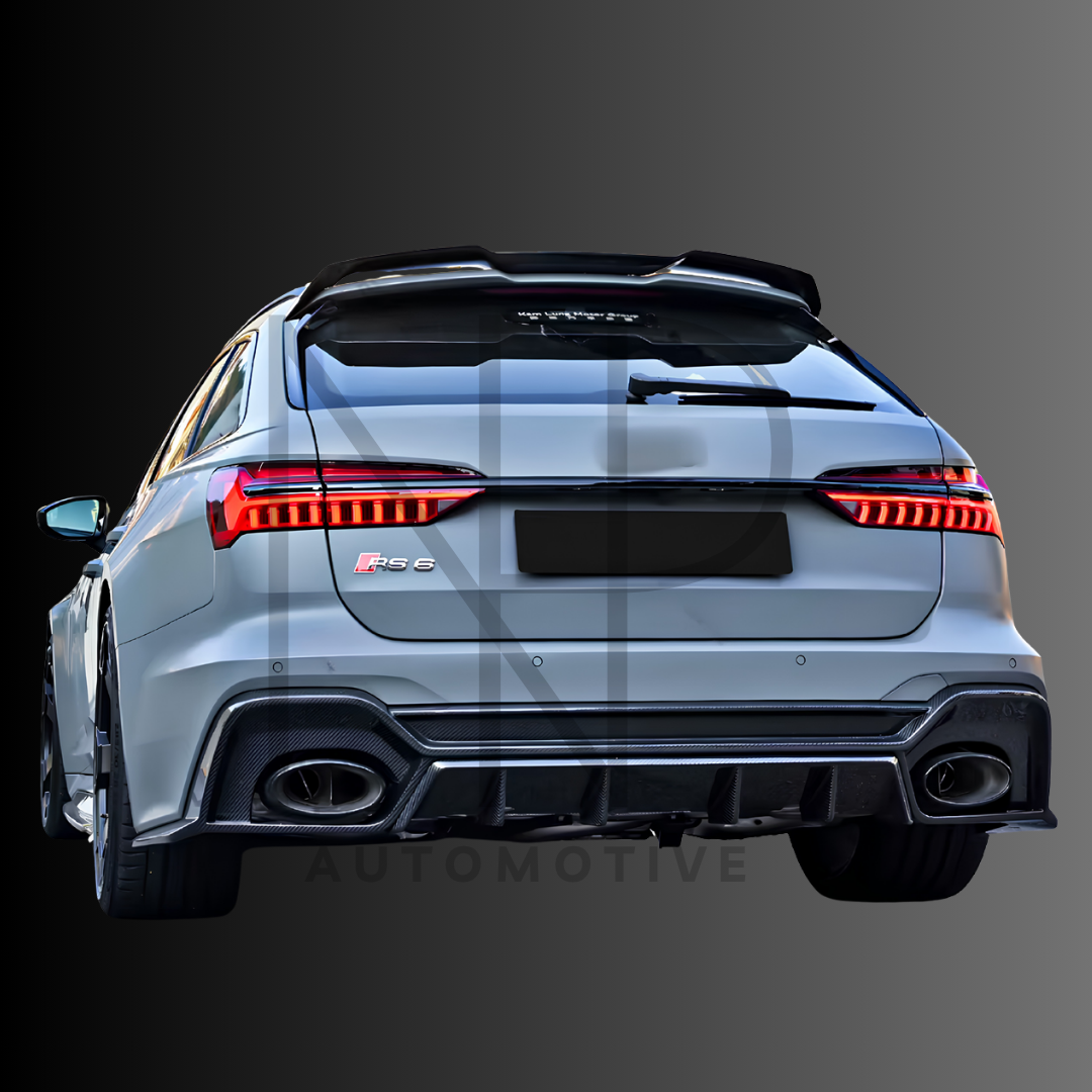 DIFFUSORE POSTERIORE IN FIBRA DI CARBONIO PRE PREG AUDI RS6 C8 STILE PK