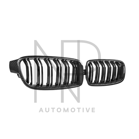 GRIGLIE ANTERIORI CARBONIO PRE PREG BMW M4 F82 F83 M3 F80 SERIE 4 F3X