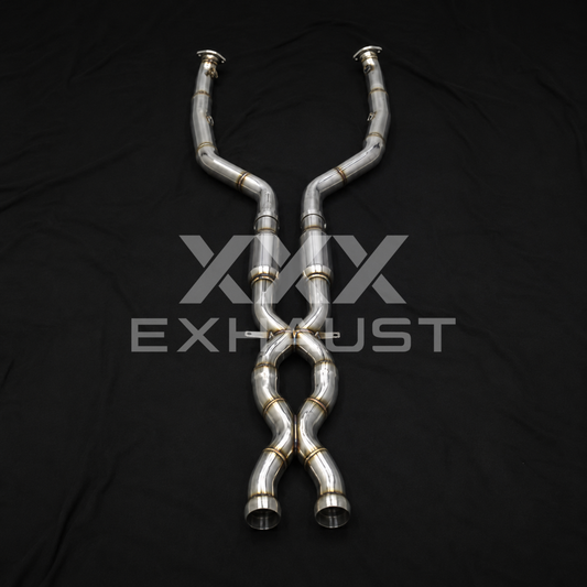 Centrale Doppio X-Pipe con Catalizzatori BMW M3 E92 S65 Acciaio Inox